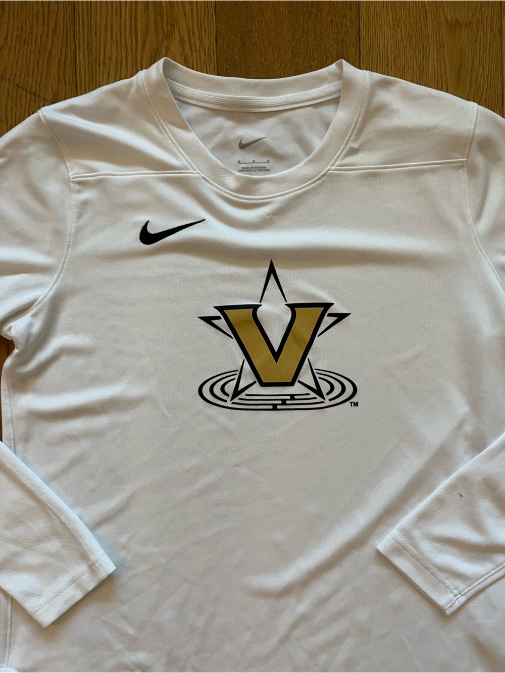 Nike Vanderbilt Commodores Shirt Mens Medium M White Long Sleeve